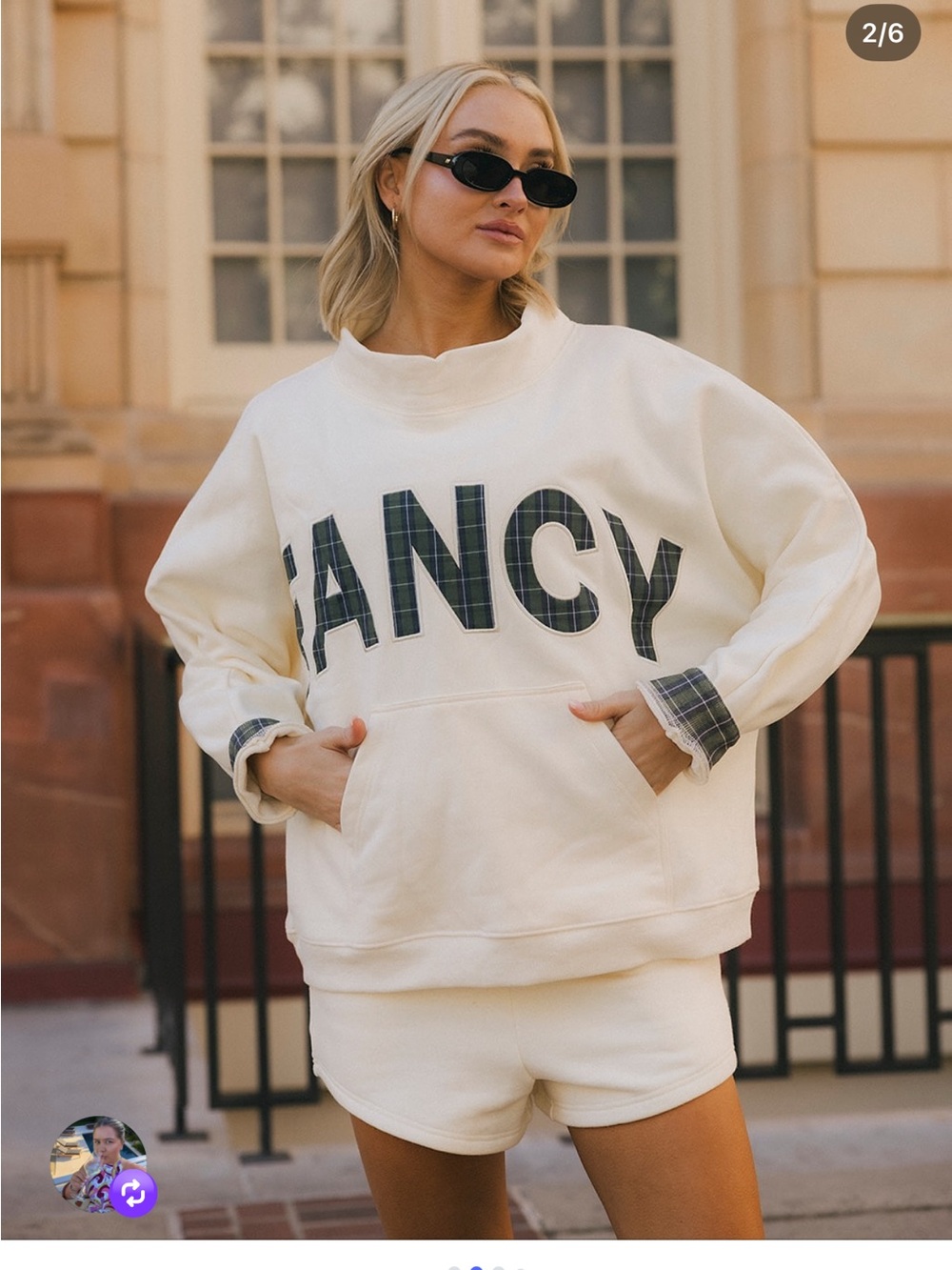 Cream 'FANCY' Pullover Sweatshirt - Women's Cozy Crew